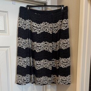 Who What Wear for Target Black and Cream Lace A-Line Skirt